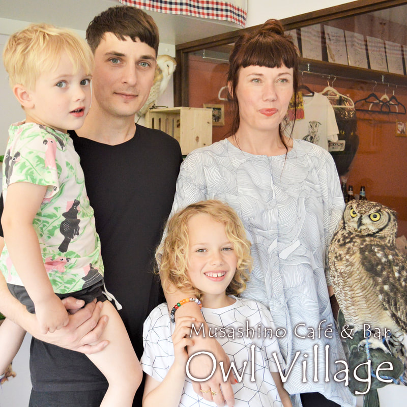 owlcafe family enjoy with owl