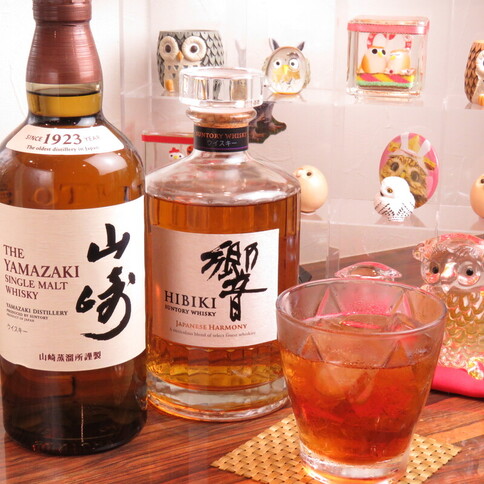 owl cafe harajuku drink whiskey yamazaki hibiki
